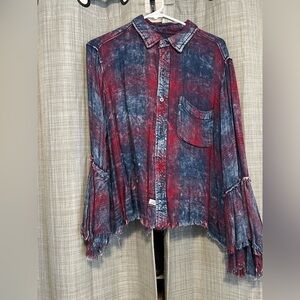 Vintage Red and Blue Distressed women’s Shirt